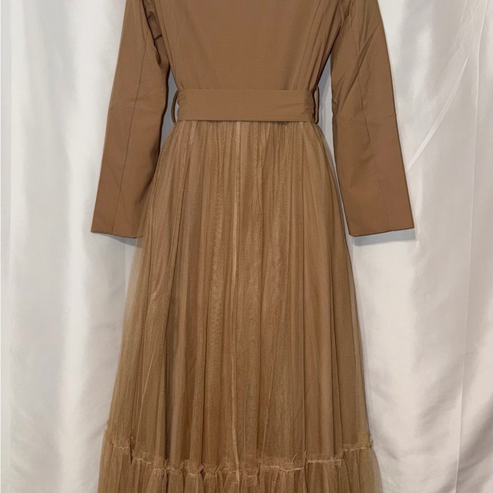 Vintage Queen Family Studio Trench Coat Midi Dress Tan - Child M - X-Small Adult - Picture 3 of 8